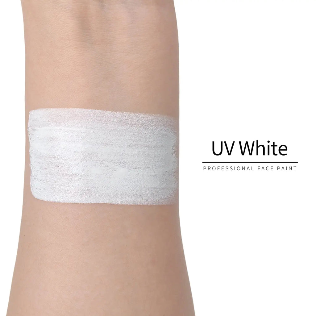Anka Bella UV White Solid Face Paint 50g, Water‑Based Non‑Toxic Hypoallergenic UV Glow Body Paint Cake for Professional Face Painters Halloween Party Anka Bella
