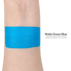 Anka Bella Matte Ocean Blue face paint arm swatch, vivid bright ocean blue matte body paint sample on skin