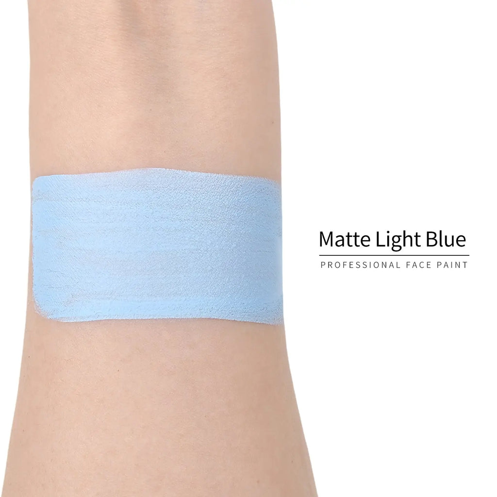 Anka Bella Matte Light Blue Face Paint 50g, Water‑Based High Pigment Non‑Toxic Hypoallergenic Body Paint Cake for Cosplay Halloween Carnival（副本） Anka Bella