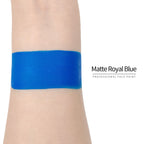Anka Bella Matte Royal Blue face paint arm swatch, rich matte royal‑blue body paint sample on skin