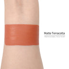 Anka Bella Matte Terracotta face paint arm swatch, warm earth‑toned matte body paint sample on skin