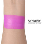 Anka Bella UV Hot Pink face paint arm swatch, bright neon hot pink UV glow body paint sample on skin
