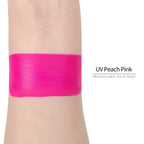 Anka Bella UV Peach Pink face paint arm swatch, luminous UV‑active peach pink body paint sample on skin