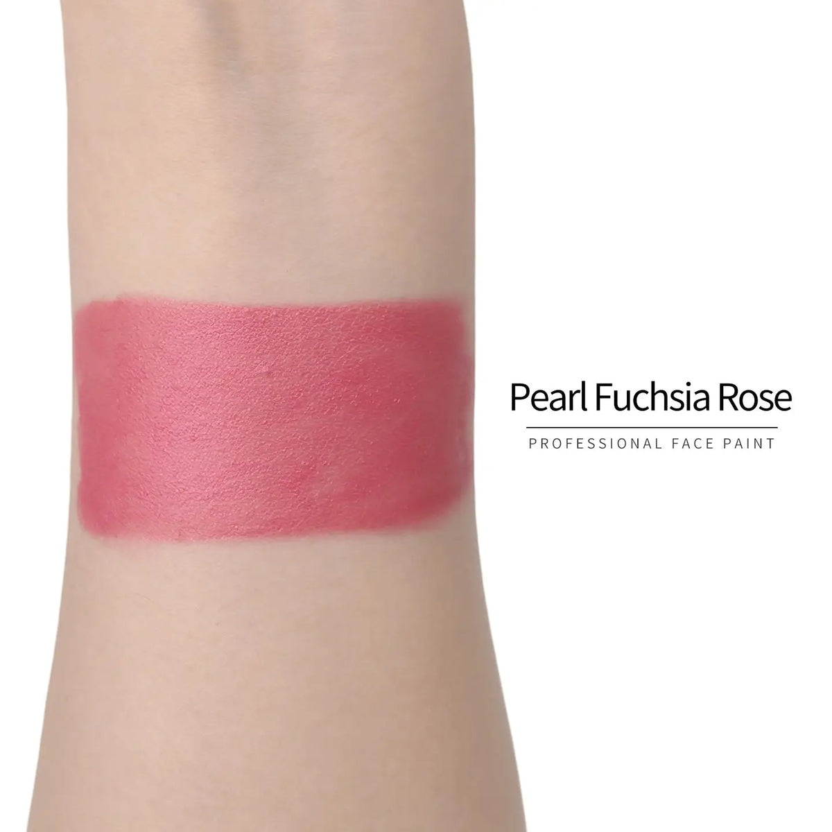Anka Bella Pearl Fuchsia Rose face paint arm swatch, shimmer pearl fuchsia rose body paint sample on skin