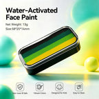 Anka Bella water-activated black green lime yellow face paint tin palette, 13g 58x25x14mm non-toxic vibrant colors designed for kids easy to clean costume makeup
