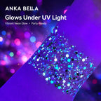 Anka Bella Iridescent Green Blue Pink Glitter, Mixed Leaf Petal Round Sequins for Face & Body Makeup Anka Bella