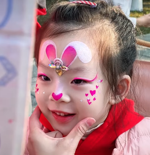 Bunny Face Painting Set – Featured in Viral TK & FB Videos, Includes Paints and Brushes