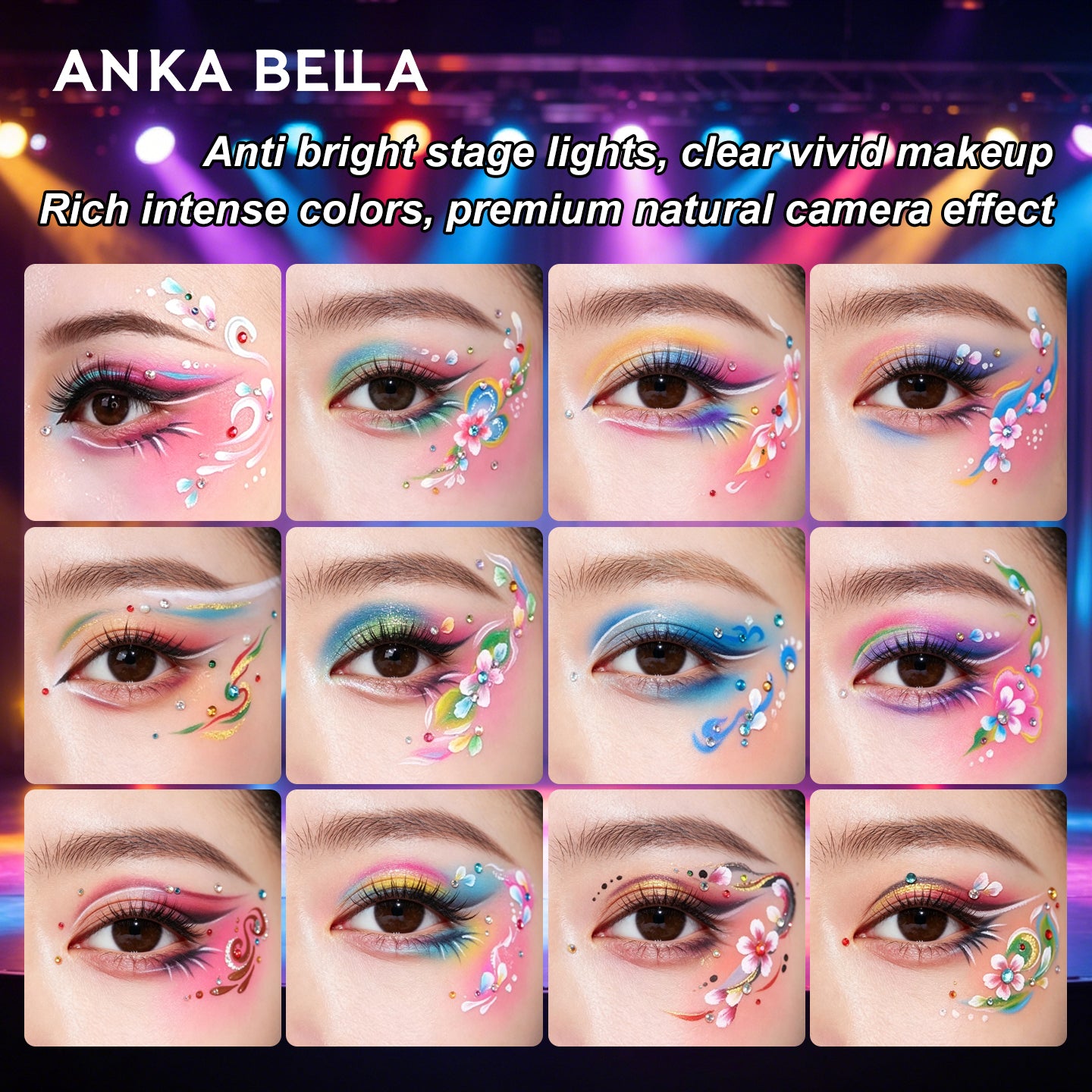 6-Color stage – Bright & Blendable Face & Body Paint for Creative Designs Anka Bella