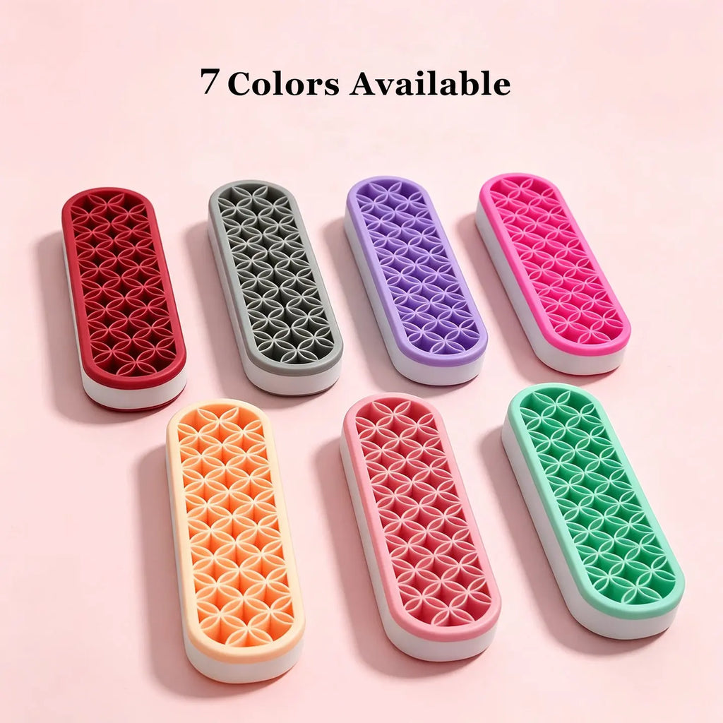 Anka Bella paint brush storage rack silicone organizer holder, pink color, 7 colors available