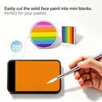 DIY cut solid face paint block, Anka Bella matte light orange face paint for custom palette