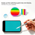 Cut Anka Bella solid matte turquoise face paint into mini blocks to build custom DIY split‑cake face paint palette