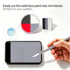 Cut Anka Bella solid matte gray face paint into mini blocks to build custom DIY split‑cake face paint palette