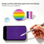 DIY cut solid face paint block, Anka Bella matte purple face paint for custom palette
