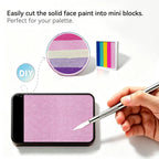 Cut Anka Bella solid pearl orchid pink face paint into mini blocks to build custom DIY split cake face paint palette