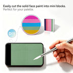 DIY cut solid face paint block, Anka Bella matte moss green face paint for custom palette