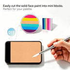 DIY cut solid face paint block, Anka Bella matte cream peach face paint for custom palette
