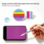 DIY cut solid face paint block, Anka Bella matte light purple face paint for custom palette