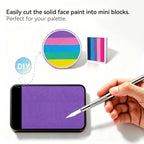 DIY cut solid face paint block, Anka Bella matte rich violet face paint for custom palette