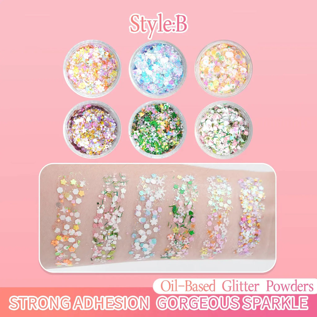 Anka Bella Oil-Based Glitter Palette, Skin-safe Body Face Glitter for Halloween Party Kids Makeup（副本） Anka Bella