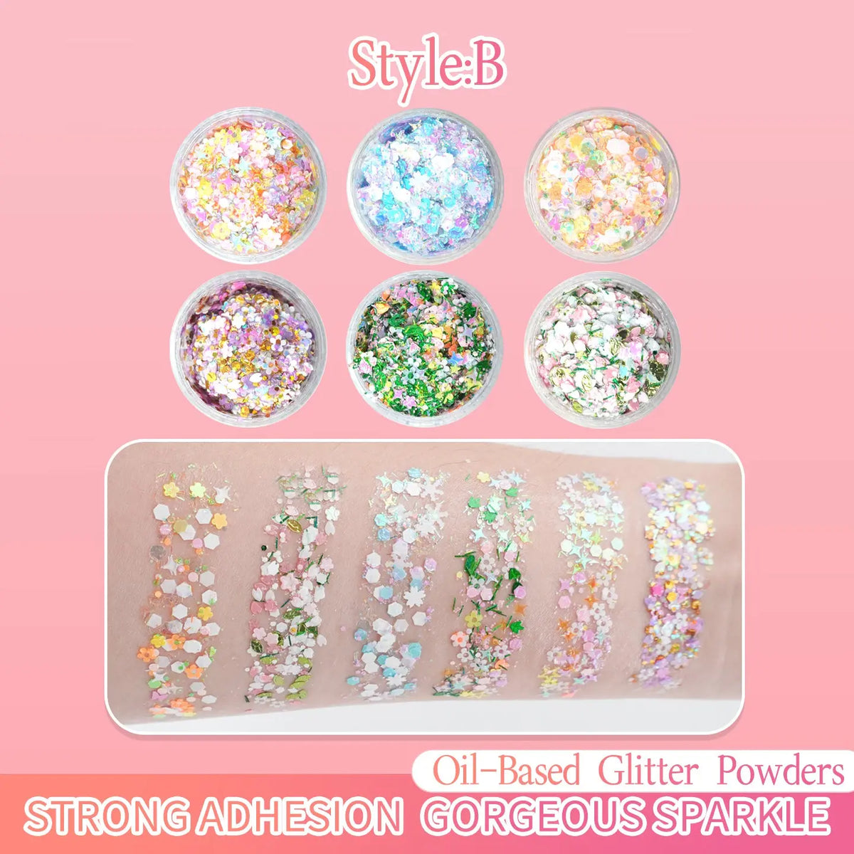 Anka Bella Oil-Based Glitter Palette, Skin-safe Body Face Glitter for Halloween Party Kids Makeup（副本） Anka Bella