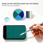 DIY cut solid face paint block, Anka Bella matte deep teal face paint for custom palette
