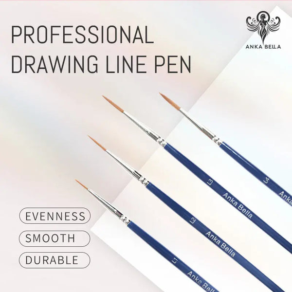 Anka Bella Professional Fine Line Brush Set for Face Painting – 4 pcs Anka Bella