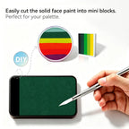 Cut Anka Bella solid matte green face paint into mini blocks to build custom DIY split‑cake face paint palette