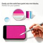 Cut Anka Bella solid matte hot pink face paint into mini blocks to build custom DIY split cake face paint palette