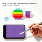 DIY cut Anka Bella solid pearl purple face paint into mini blocks to build custom split‑cake face paint palette