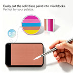 DIY cut solid face paint block, Anka Bella matte deep beige face paint for custom palette