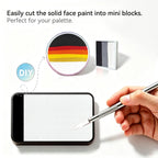 Cut Anka Bella solid matte white face paint into mini blocks to build custom DIY split‑cake face paint palette