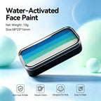 Anka Bella water-activated blue turquoise mint green face paint tin palette, 13g 58x25x14mm non-toxic vibrant colors designed for kids easy to clean costume makeup
