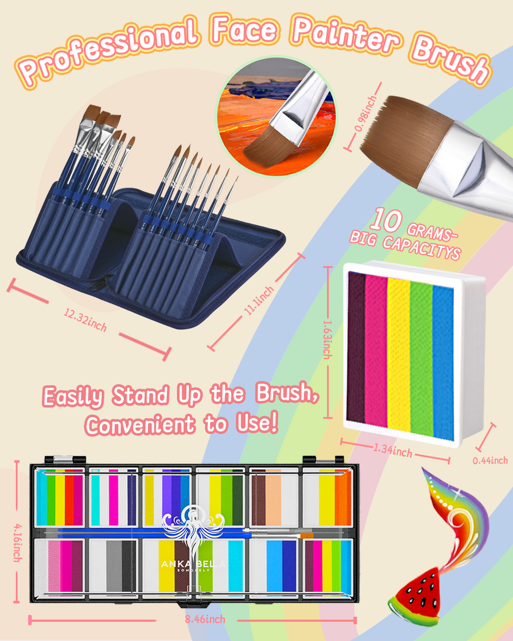 12-Color Animal Palette – Bright & Blendable Face & Body Paint for Creative Designs