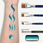 Anka Bella 4 Shade Teal Blue Water Activated Face Paint, Non-Toxic Skin Safe Washable Kids Body Paint for Halloween Cosplay Anka Bella
