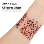 Anka Bella Iridescent Red Glitter, Safe Face Body Glitter for Festival Makeup Anka Bella