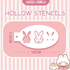 Anka Bella bunny hollow stencil template 14cm x7.5cm for kids face painting