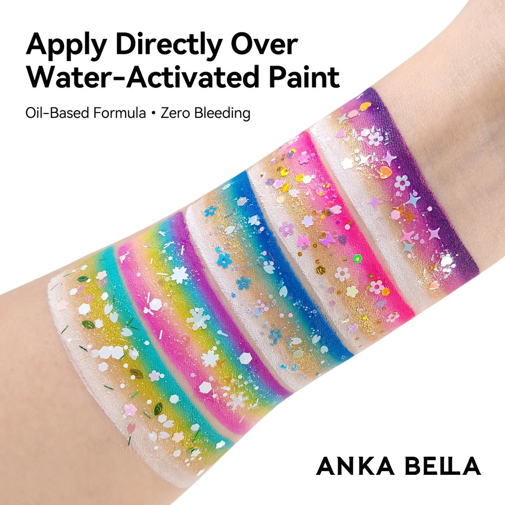 Anka Bella Iridescent Star Glitter, Skin-safe Star & Moon Sequins for Face & Body Festival Makeup Anka Bella