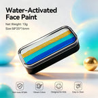 Anka Bella water-activated turquoise blue gold face paint tin palette, 13g 58*25*14mm non-toxic vibrant pigment easy to clean for kids mermaid costume makeup