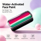 Anka Bella water-activated purple pink white green face paint tin palette, 13g 58x25x14mm non-toxic vibrant colors designed for kids easy to clean costume makeup
