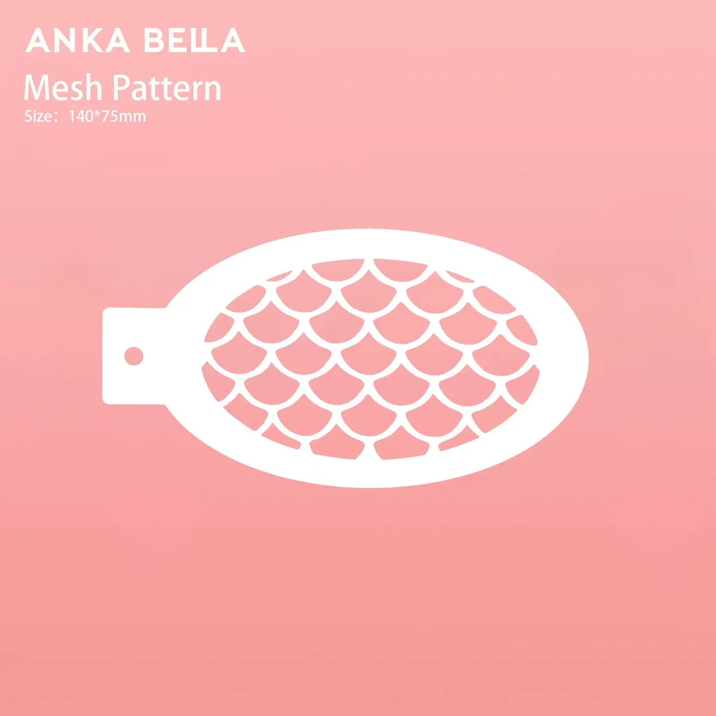 AnkaBella fish‑scale mesh pattern reusable face paint stencil