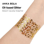Anka Bella Iridescent Gold Glitter, Safe Face Body Glitter for Festival Makeup Anka Bella