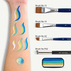 Anka Bella 4 Shade Turquoise Royal Blue Gold White Water Activated Face Paint, Non-Toxic Skin Safe Washable Kids Body Paint for Party Cosplay Anka Bella