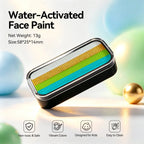 Anka Bella water-activated shimmer gold lime turquoise face paint tin palette, 13g 58x25x14mm non-toxic vibrant colors easy to clean for kids carnival makeup
