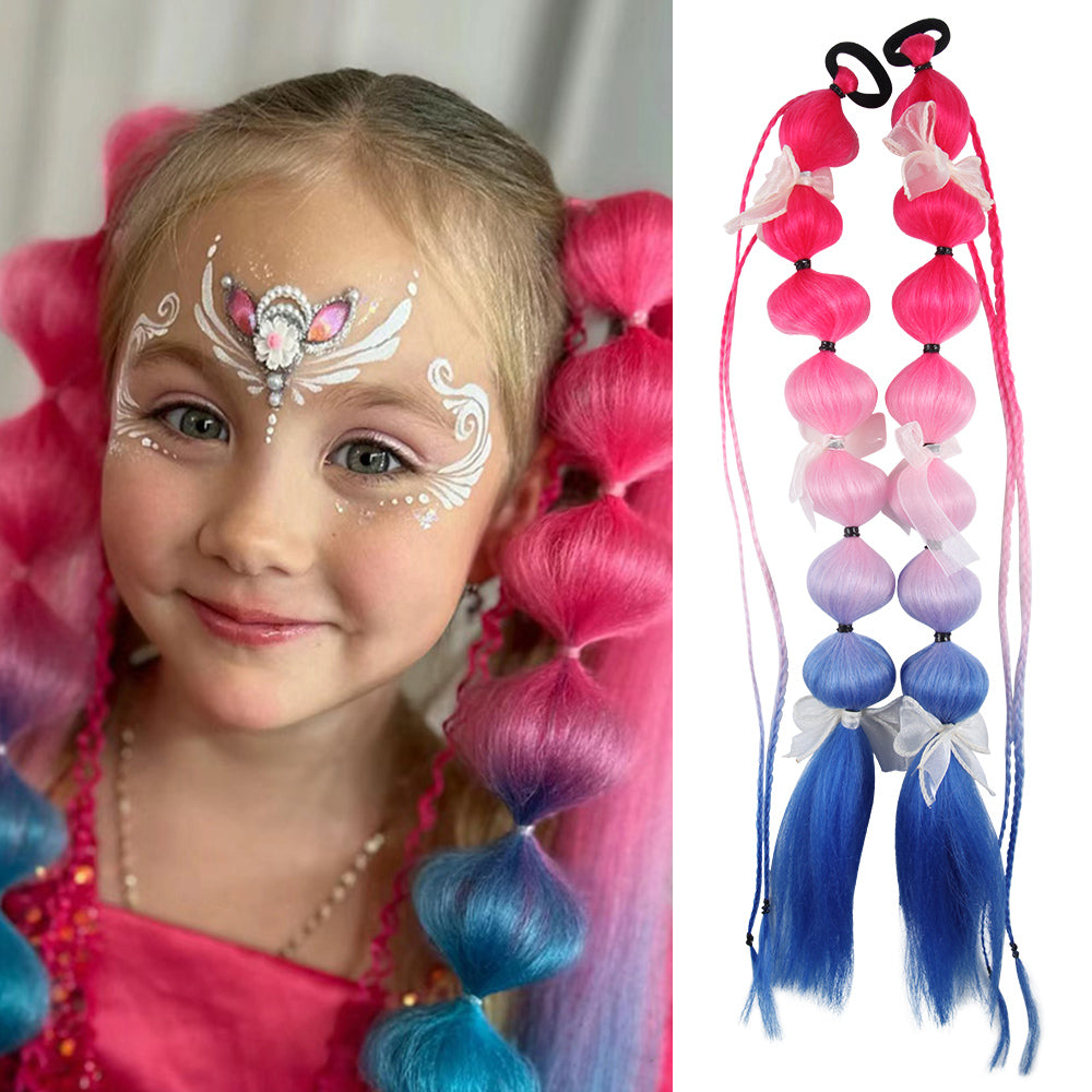 Bubble braids, colored braids