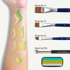 Anka Bella 4 Shade Shimmer Gold Lime Turquoise Water Activated Face Paint, Non-Toxic Skin Safe Washable Kids Body Paint for Party Cosplay Anka Bella