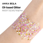 Anka Bella Iridescent Purple Pink Glitter, Flower & Petal Sequins for Face & Body Festival Makeup Anka Bella