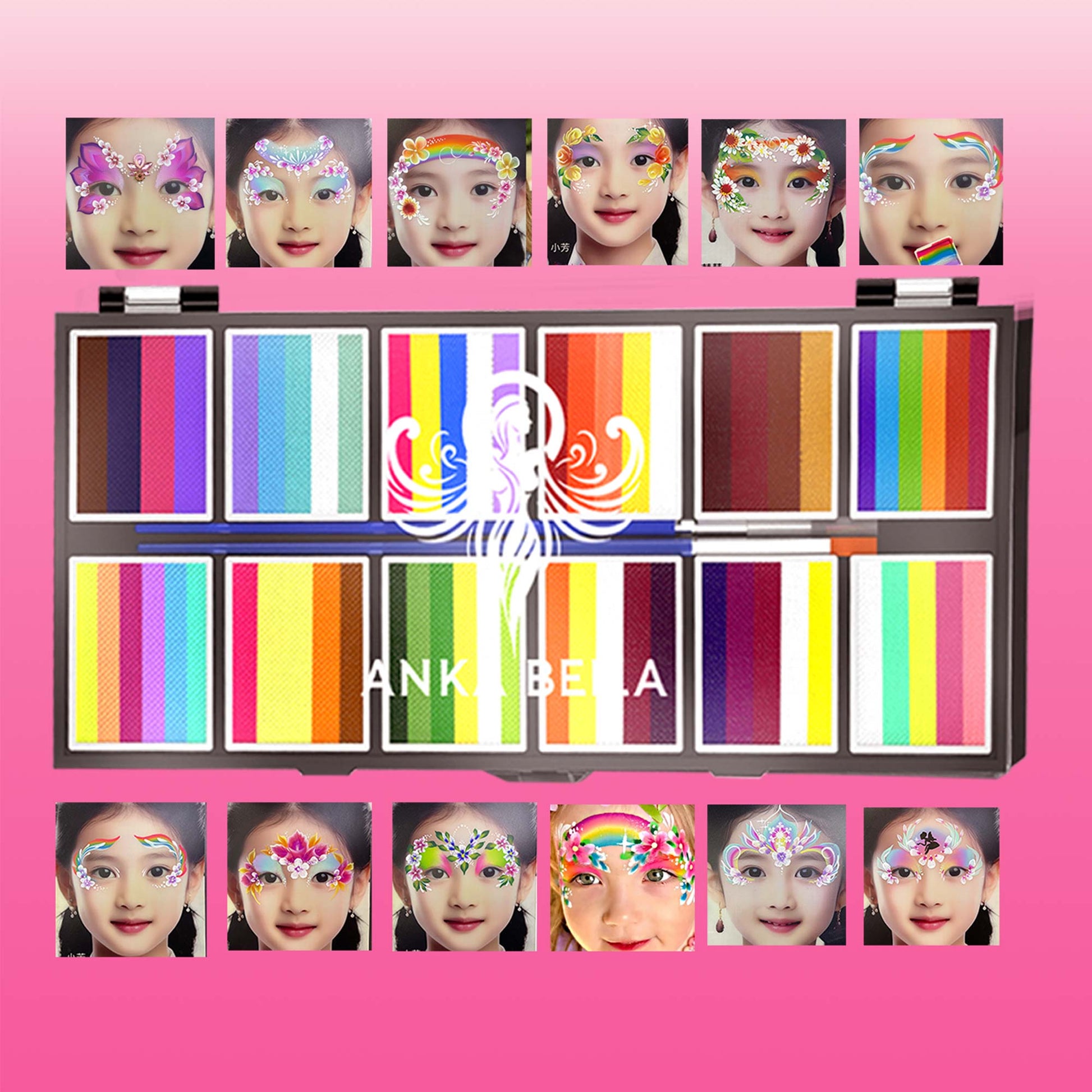 Pastel caleidoscopio arcoíris de 12 colores