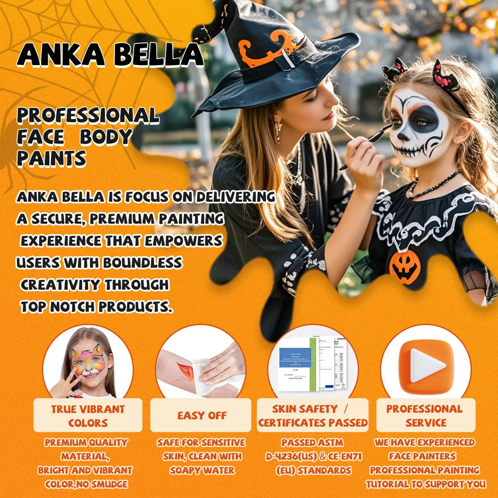 Halloween Face Paint Kit – Safe, Washable & Fun for All Ages