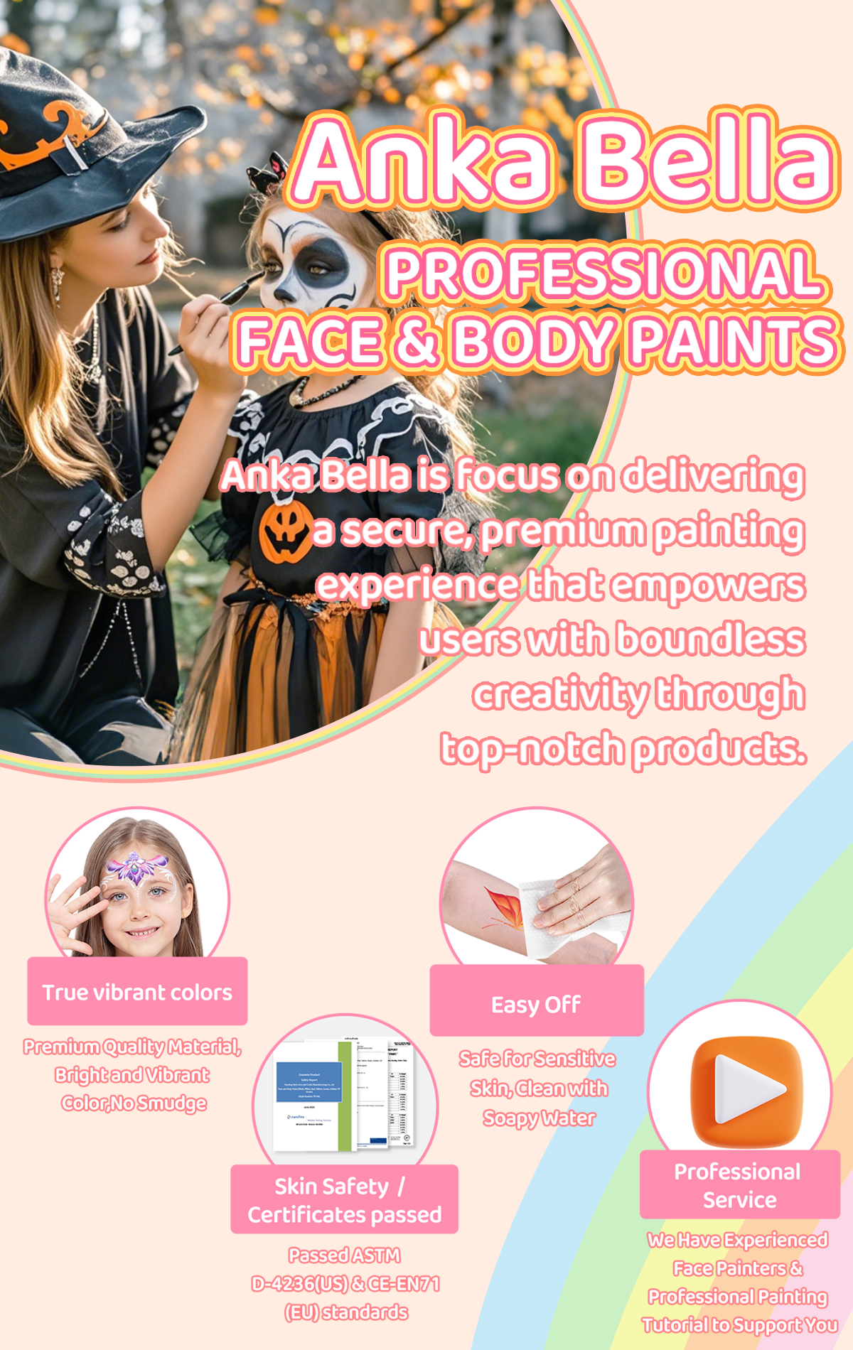 12-Color Animal Palette – Bright & Blendable Face & Body Paint for Creative Designs