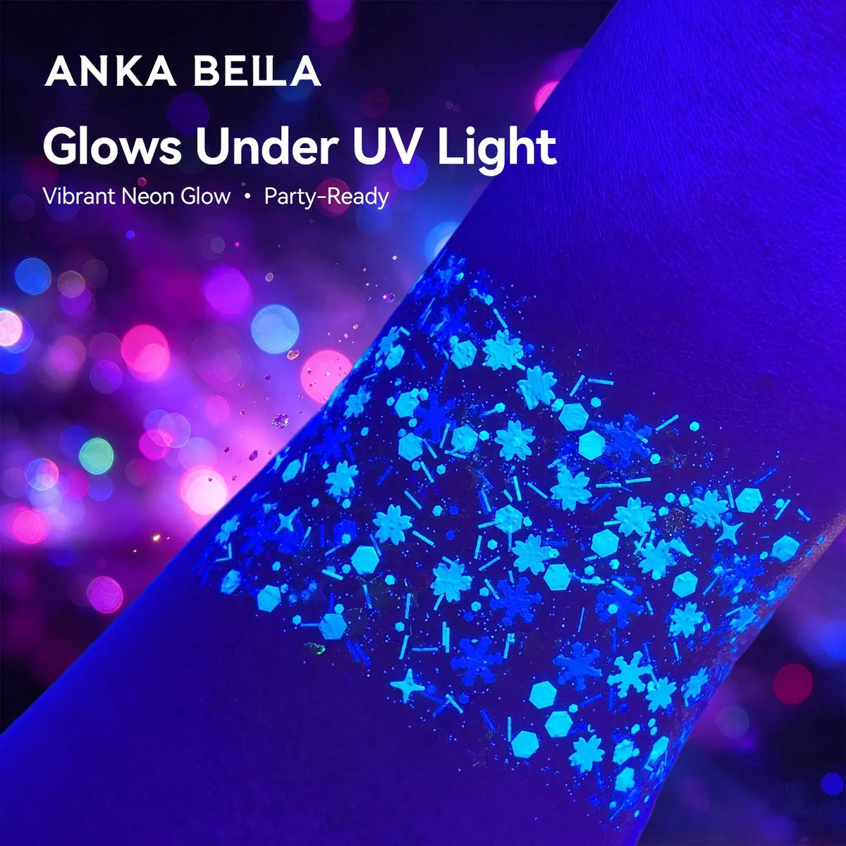 Anka Bella Iridescent Star Glitter, Skin-safe Star & Moon Sequins for Face & Body Festival Makeup Anka Bella